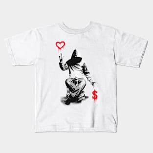 Banksy Love over money Kids T-Shirt